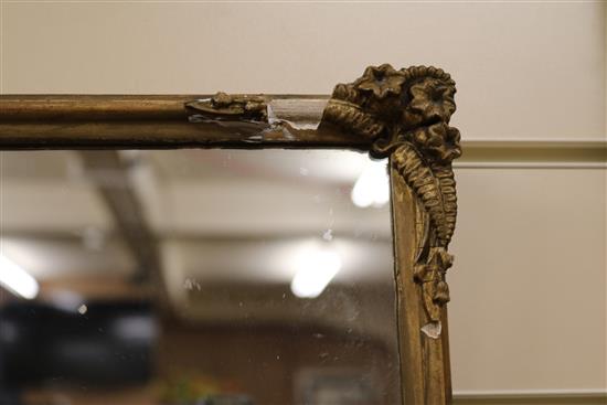 A shell applied wall mirror and a fern moulded gilt framed mirror W.56cm and 35cm
